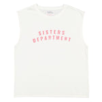 Sisters Department Damen T-Shirt Ärmellos mit Rundhalsausschnitt "Sisters Department" off-white bei Yay Kids