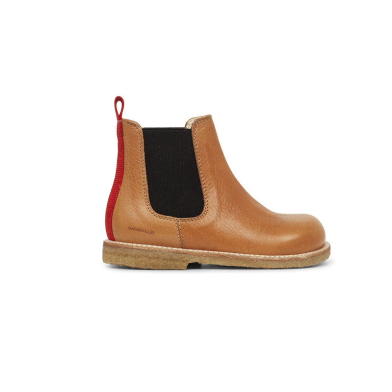 Angulus Kinder Chelsea Boot Cognac Braun mit Rot bei Yay Kids