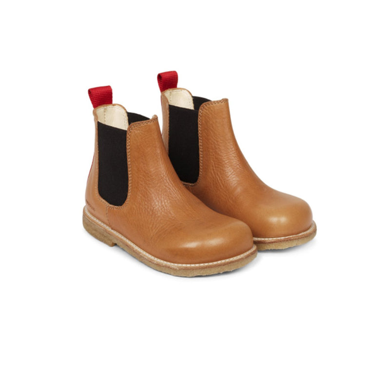 Angulus Kinder Chelsea Boot Cognac Braun mit Rot bei Yay Kids