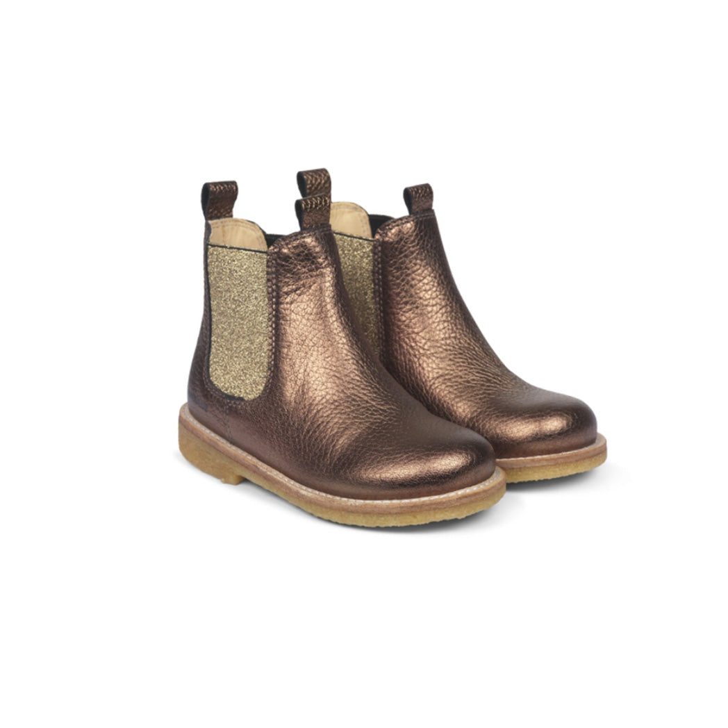Angulus Girls Chelsea Boot Bronze with Gold at Yay Kids