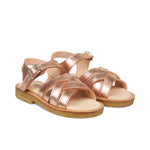 Angulus Mädchen Riemen Leder Sandalen Rosé-Gold bei Yay Kids