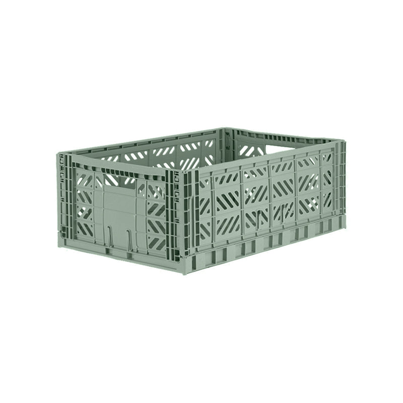 Ay-Kasa Aufbewahrungsboxen Folding Crate Maxi Almond Green bei Yay Kids
