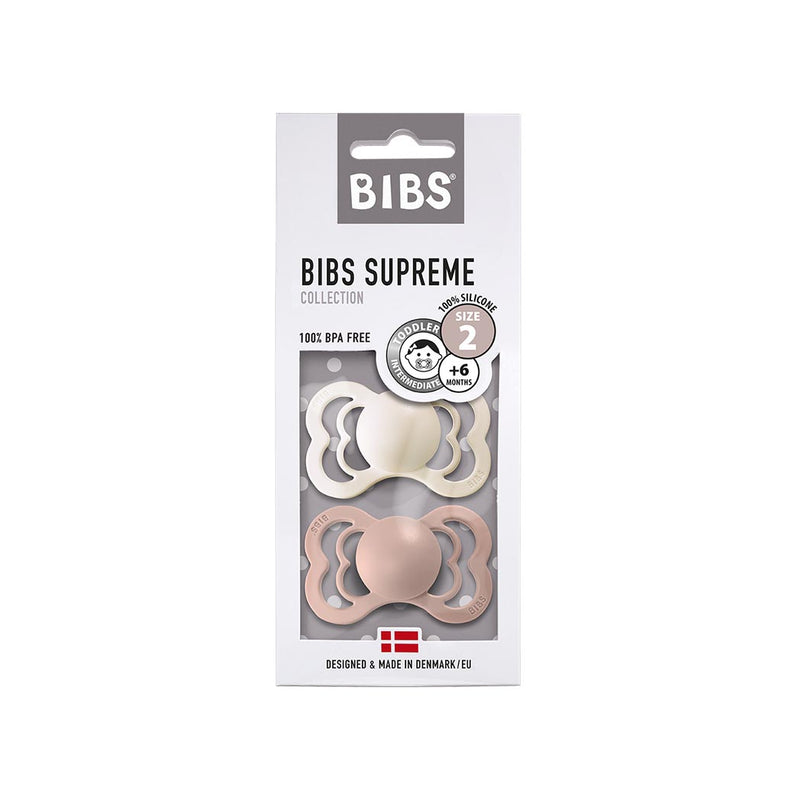 Bibs Supreme Schnuller 2er Pack Blush Ivory Grösse 2 bei Yay Kids