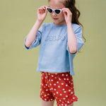 Sproet & Sprout Kinder Shorts in Rot mit Tomaten Illustration bei Yay Kids