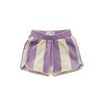 Sproet & Sprout Sport Shorts in Lila und Weiss gestreift bei Yay Kids