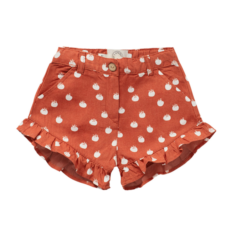 Sproet & Sprout Kinder Shorts in Rot mit Tomaten Illustration bei Yay Kids