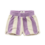 Sproet & Sprout Sport Shorts in Lila und Weiss gestreift bei Yay Kids