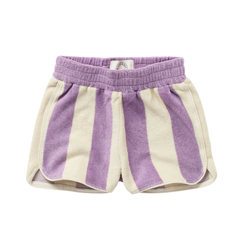 Sproet & Sprout Sport Shorts in Lila und Weiss gestreift bei Yay Kids