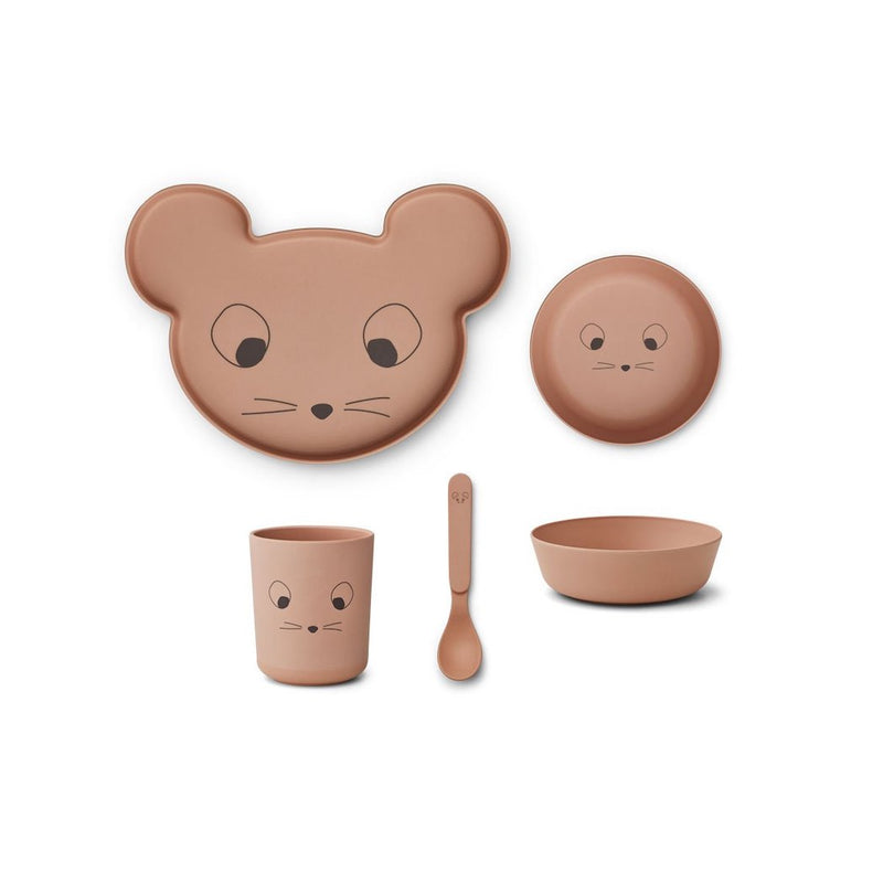 Liewood Kinder Geschirrset Brody Mouse pale tuscany bei Yay Kids