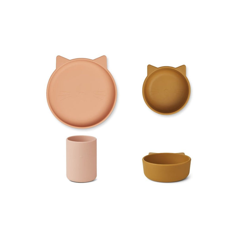 Silicone Junior Tableware Set Cyrus Cat rose multi mix