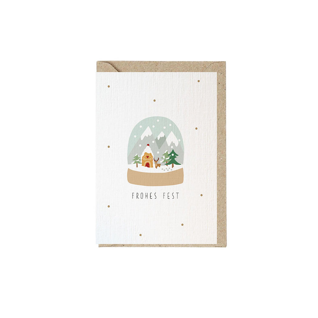 Emigrafikstudio Grusskarte mit Couvert Schneekugel bei Yay Kids