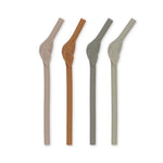 Konges Slojd Silikon Strohhalme Elephant Almond Mix 4 Pack bei Yay Kids