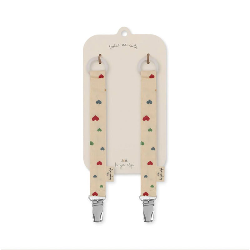 Konges Slojd Schnullerketten Multi Hearts 2er Pack bei Yay Kids