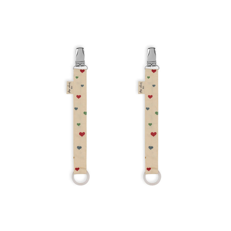 Konges Slojd Schnullerketten Multi Hearts 2er Pack bei Yay Kids