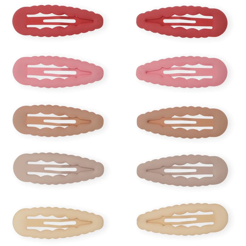 Konges Slojd Kinder Haarspangen Scallop Rose 10-Pack bei Yay Kids