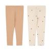 Konges Slojd 2-Pack Leggings Cherry/ Toasted Almond bei Yay Kids