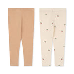 Konges Slojd 2-Pack Leggings Cherry/ Toasted Almond bei Yay Kids