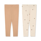 Konges Slojd 2-Pack Leggings Cherry/ Toasted Almond bei Yay Kids