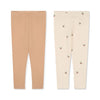 Konges Slojd 2-Pack Leggings Cherry/ Toasted Almond bei Yay Kids