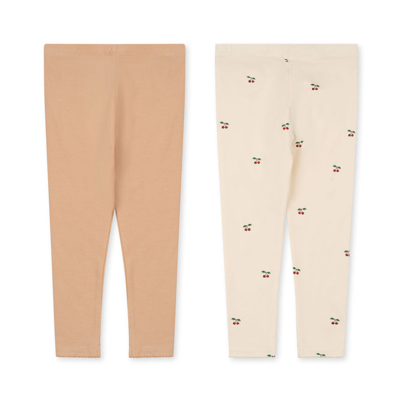 Konges Slojd 2-Pack Leggings Cherry/ Toasted Almond bei Yay Kids