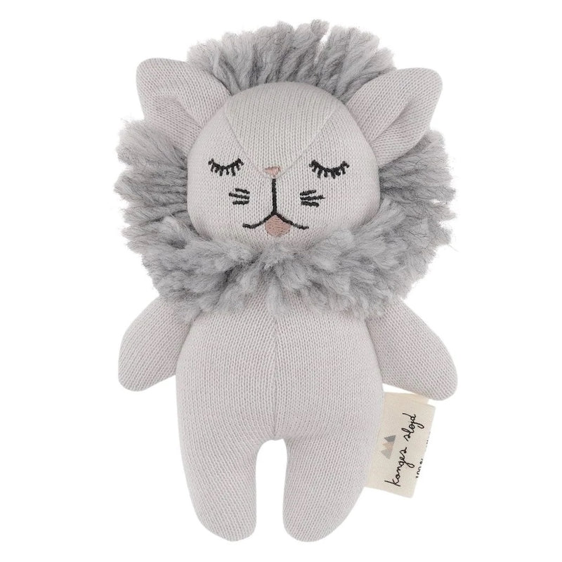 Konges Slojd Baby Rassel Mini Lion Grey bei Yay Kids