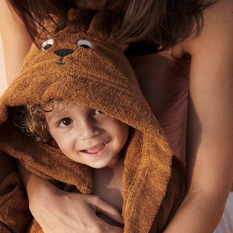 Organic Bathrobe Lily Kangaroo/golden caramel