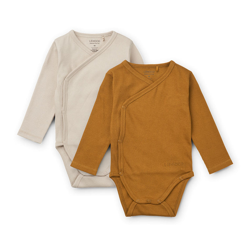 Liewood Baby Body Set Hali Golden caramel/ sandy mix bei Yay Kids