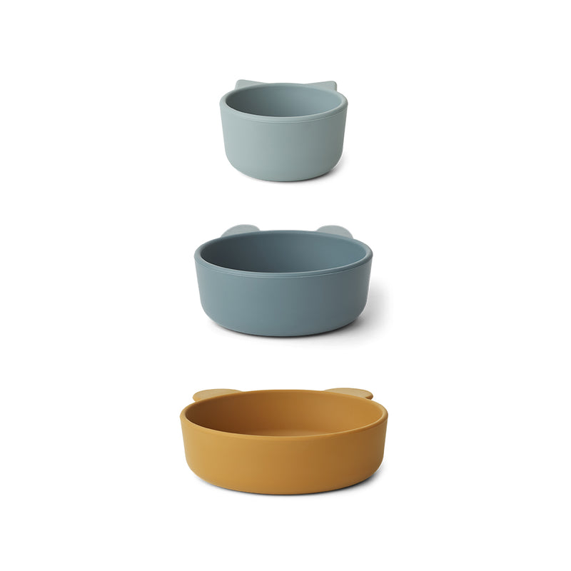 Liewood Kinder Silikon Schalen Eddie Golden caramel/ blue bei Yay Kids