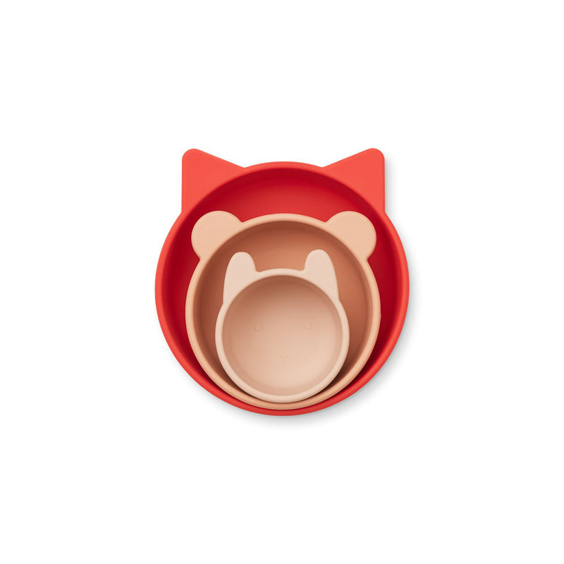 Liewood Silikon Schalen Eddie Apple red/ rose multi mix bei Yay Kids
