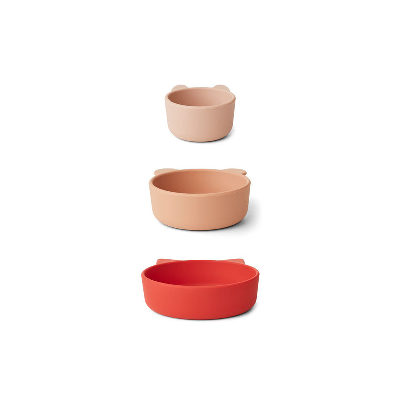 Liewood Baby Silikon Schalen Eddie Apple red/ rose multi mix bei Yay Kids