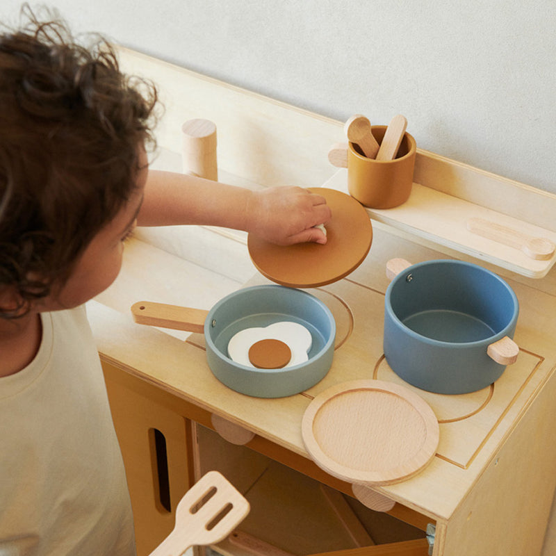Liewood Kinder Holz Pfannen Set Antonio Blue multi mix bei Yay Kids