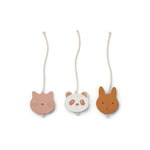 Liewood Baby Spielbogen Ernie Holz mit Tieren Rosa, Braun und Weiss bei Yay Kids