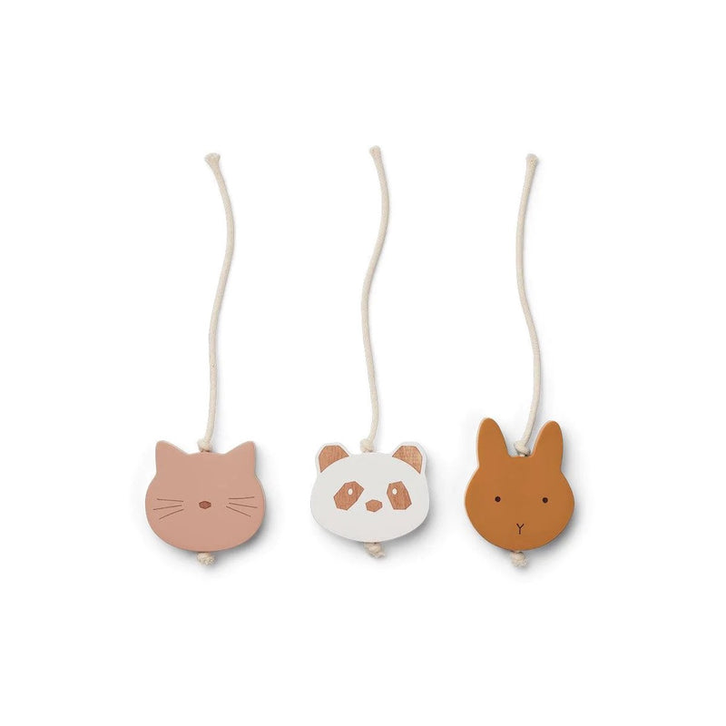 Liewood Baby Spielbogen Ernie Holz mit Tieren Rosa, Braun und Weiss bei Yay Kids