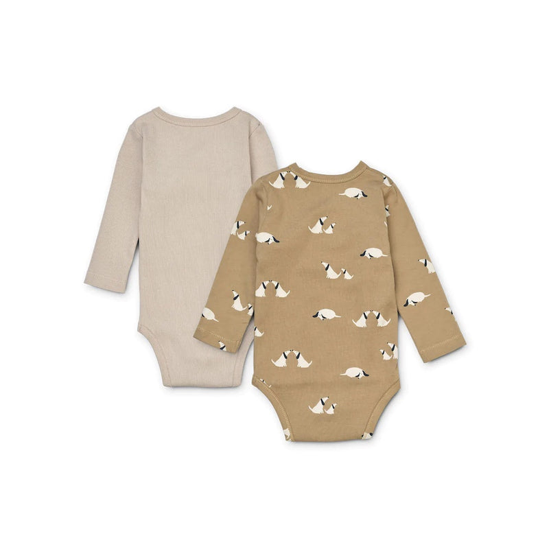 Liewood Baby Body Set Hali Dog / Oat mix bei Yay Kids