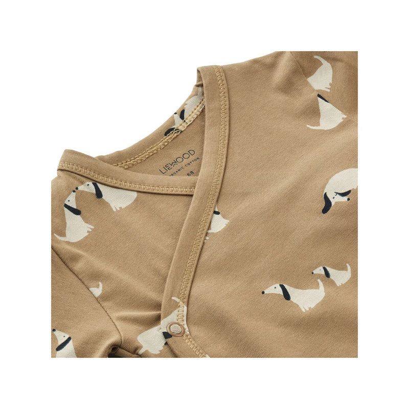 Liewood Baby Body Set Hali Dog / Oat mix bei Yay Kids