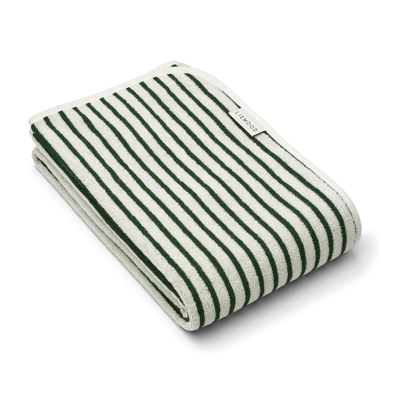 Liewood Badetuch gestreift Garden Green/ Creme de la Creme bei Yay Kids