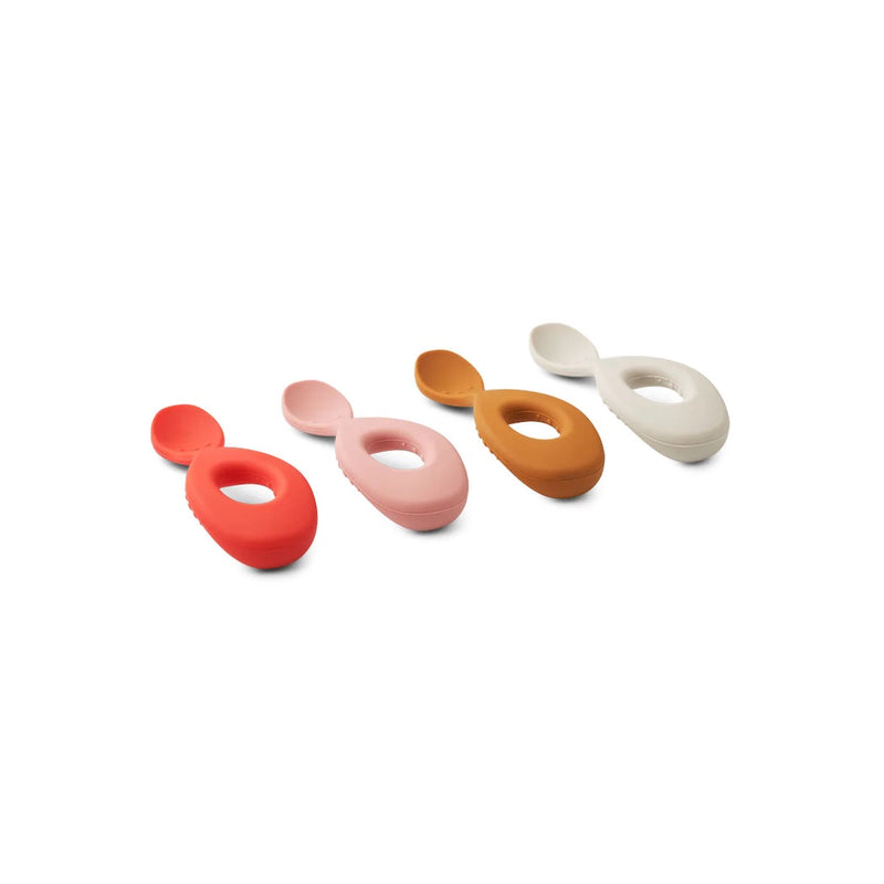 Liewood Baby Silikon Löffel Liva Dusty raspberry multi mix bei Yay Kids