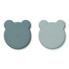 Liewood Silikon Teller Marty 2-Pack Mr. Bear Blue mix bei Yay Kids