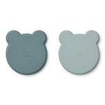 Liewood Silikon Teller Marty 2-Pack Mr. Bear Blue mix bei Yay Kids