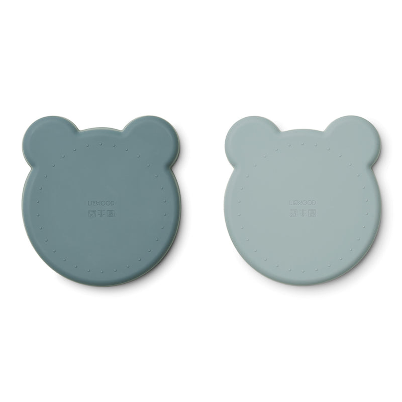 Liewood Silikon Teller Marty 2-Pack Mr. Bear Blue mix bei Yay Kids
