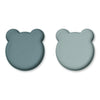 Liewood Silikon Teller Marty 2-Pack Mr. Bear Blue mix bei Yay Kids
