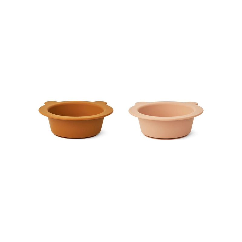 Liewood Silikon Bärenschüsseln Peony mit Saugnapf Mustard / tuscany rose mix bei Yay Kids