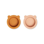 Liewood Silikon Bärenschüsseln Peony mit Saugnapf Mustard / tuscany rose mix bei Yay Kids