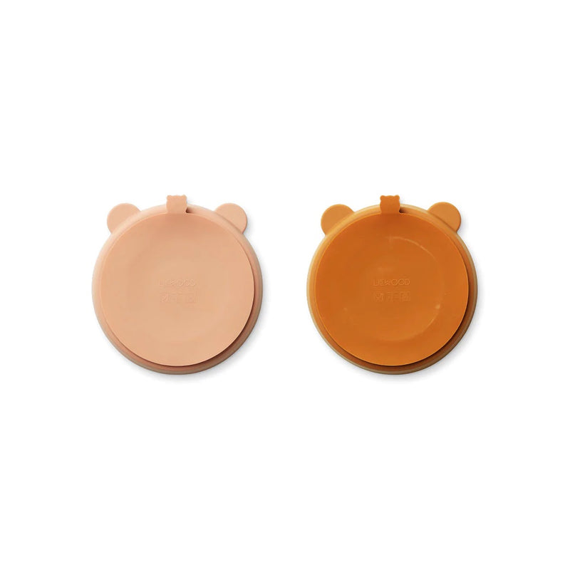 Liewood Silikon Saugnapf Teller mit Abteil Stacy 2-Pack Mustard / tuscany rose mix mix bei Yay Kids