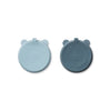 Liewood Silikon Saugnapf Teller mit Abteil Stacy 2-Pack Sea blue/whale blue mix bei Yay Kids