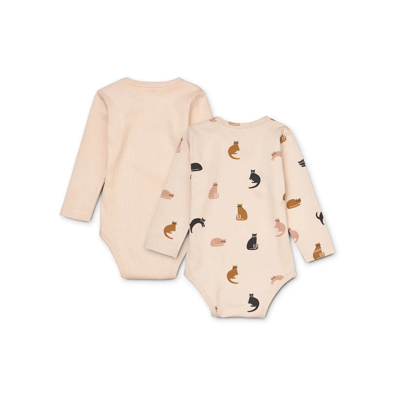 Liewood Langarm Baby Body Yanni 2 Pack Miauw / Apple blossom mix bei Yay Kids