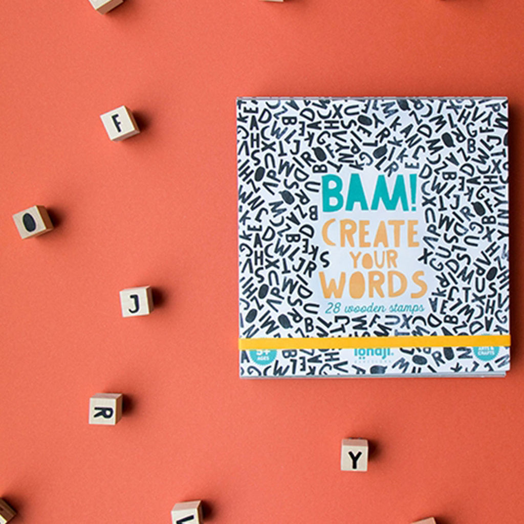 Londji Buchstaben Stempel Bam! Create your words bei Yay Kids