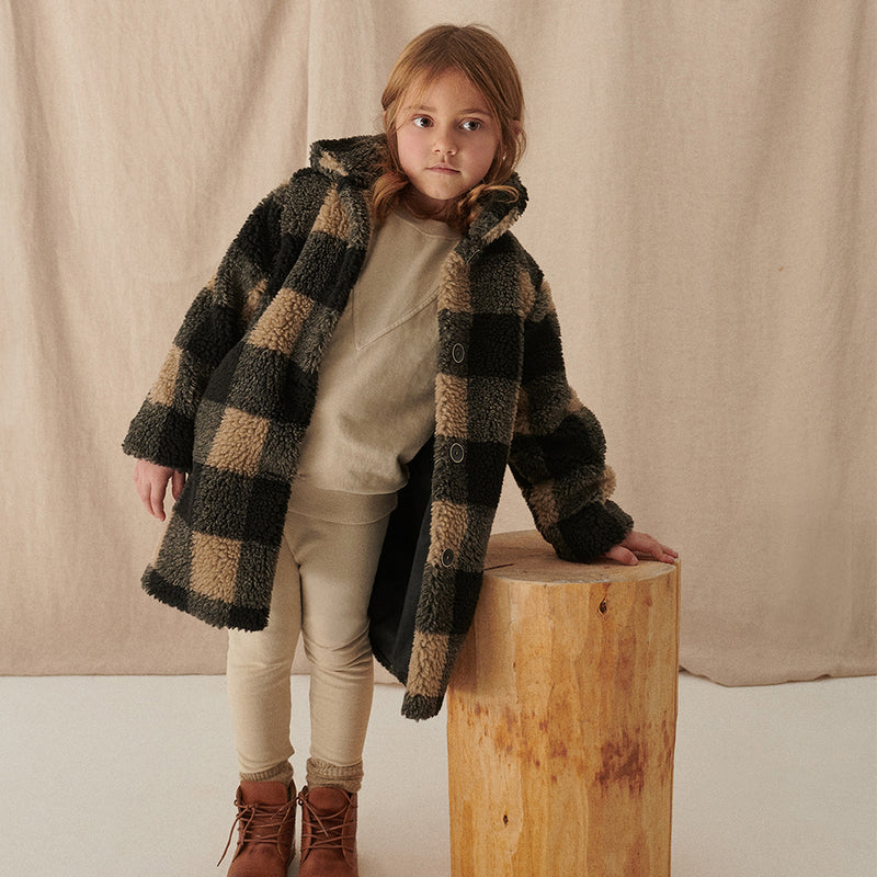 My Little Cozmo Karierter Mädchen Teddy Mantel bei Yay Kids