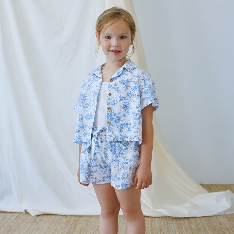 My Little Cozmo Kinder Shorts Magnolia Blumen blau bei Yay Kids