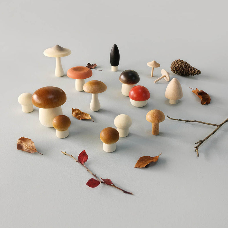 Moon Picnic Kinder Spielzeug Holz Pilze im Korb bei Yay Kids